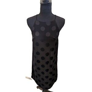 Cooper St Bright Eyed Shift Dress Black Mini Polka Dot LBD Size US 4